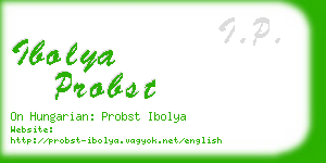 ibolya probst business card